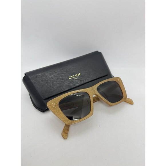 CELINE cat eye women's sunglasses + case Brown with glitter 51mm CL401871 - Picture 10 of 15
